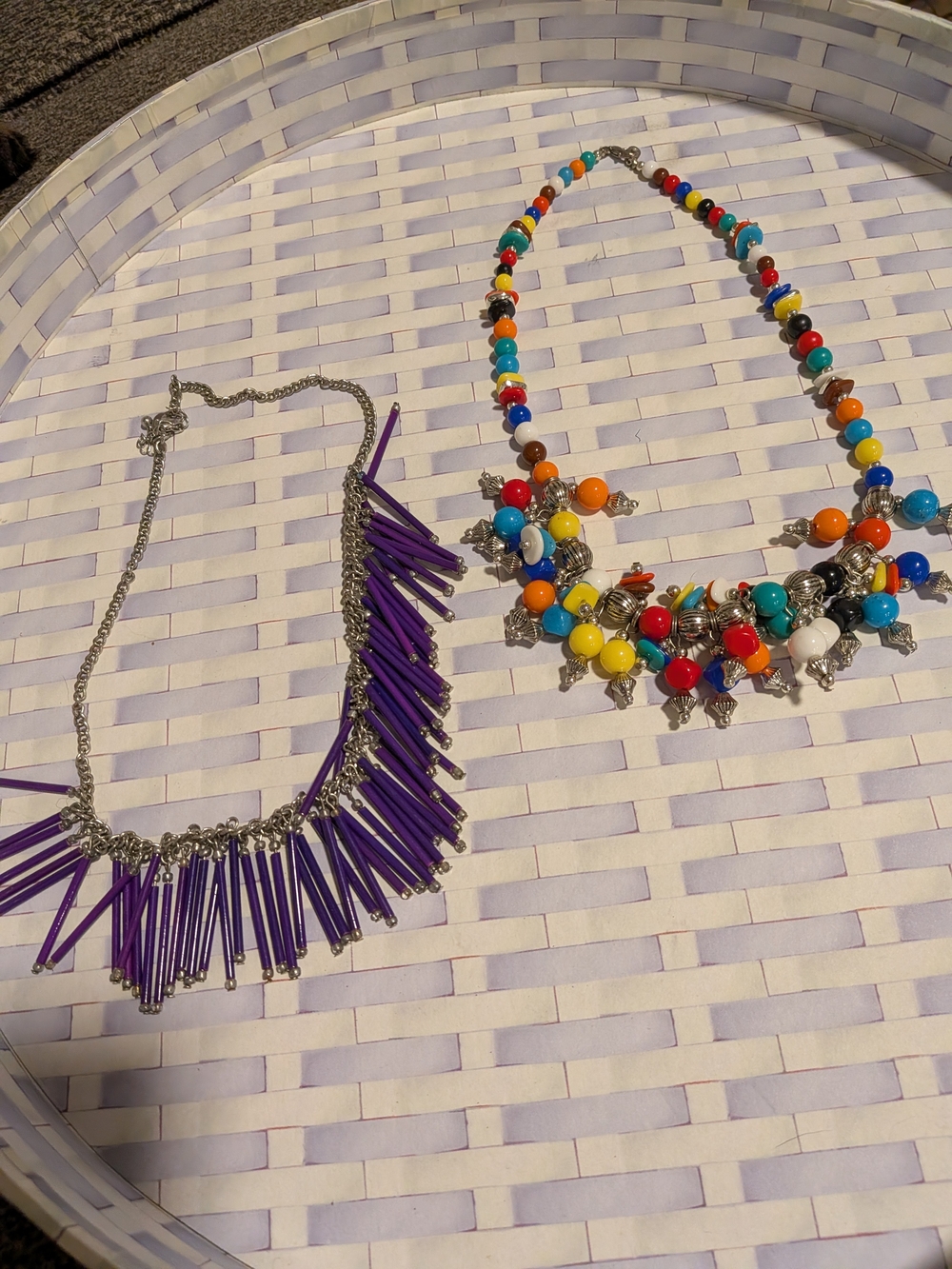 Colorful Beaded Statement Necklace - Multicolor
